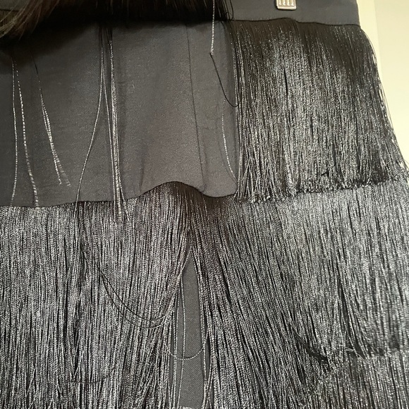 NWT DO+BE Black Fringe Mini Skirt - Picture 3 of 11